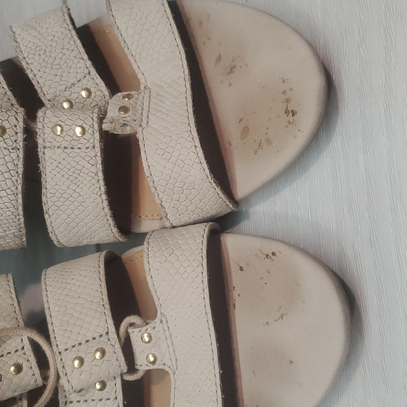 Ugg Australia Women Yasmin Snake Leather Ankle Zip Back Wedge Sandals shoes 7.5 - Picture 6 of 12